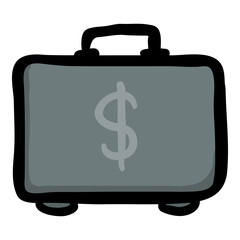 Cash Suitcase - Hand Drawn Doodle Icon