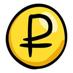 Russian Ruble - Hand Drawn Doodle Icon