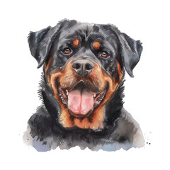 Rottweiler dog watercolor good quality and good design