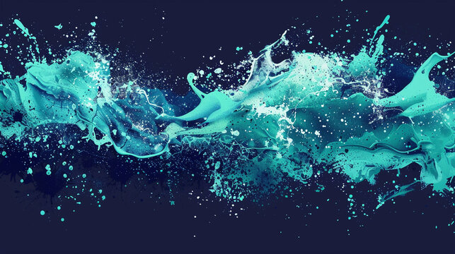 Underwater effect in turquoise and navy spray paint, aquatic portfolio backdrop.