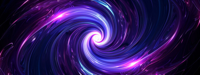 Purple neon spiral, abstract swirl, glowing background, futuristic digital