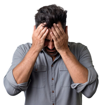 PNG Man doing facepalm anxiety adult photo.
