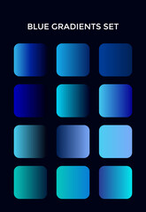 Set of blue gradients