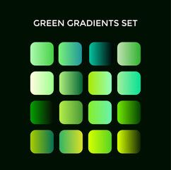 Set of green gradients