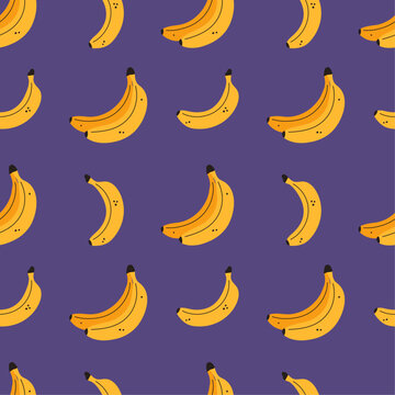 Seamless cartoon pattern with bananas