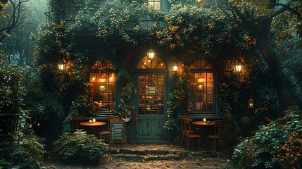 Surrender to the allure of a moonlit rendezvous at a picturesque night cafe, where the soft rustle of leaves and distant laughter create a symphony of nocturnal delights.