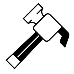 Hammer icon vector sign isolated on white background. Simple vector illustration for graphic and web design.