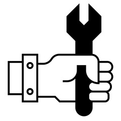 wrench in hand icon