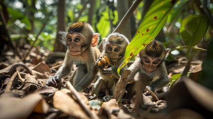  Monkeys would need to find ways to sustain themselves and manage resources within their environment. This could involve foraging for food, hunting, or cultivating plants. They might establish systems - obrazy, fototapety, plakaty
