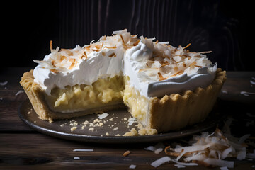 Coconut Cream Pie, Creamy coconut filling in a flaky pie crust
