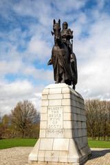 Bronze Statue of Robert The Bruce at Bannockburn Battlefield in Scotland - 786196456