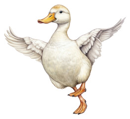 PNG Happy smiling Duck dance duck animal goose. - obrazy, fototapety, plakaty