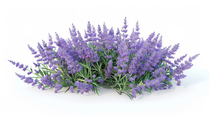 Lavender Elegance: Bouquet on Pure White Background