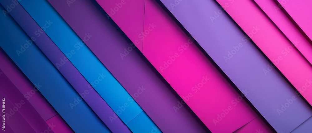 Aufkleber abstract texture purple pink blue background banner panorama long with 3d geometric triangular gradi