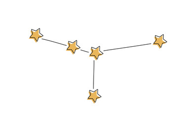 Cancer constellation map. Vector illustration.