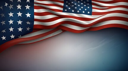 United states of America waving flag with empty, blank, transparent background. Vector illustration.generative.ai 