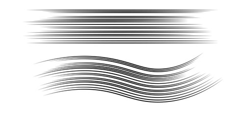 Speed lines. Vector manga effect. Simple background of motion elements. Comic graphic design of fast motion.