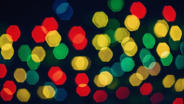 An abstract photograph of navy, chartreuse, and crimson colorful LED lights.