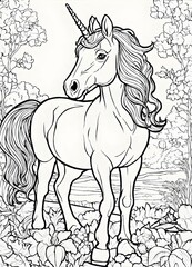 Obraz na płótnie Canvas Enchanting Unicorn Coloring Pages for Kids 