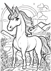 Rainbow Unicorn Coloring Sheets for Young Artists
