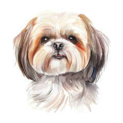 Naklejka na ściany i meble Shih Tzu dog watercolor good quality and good design