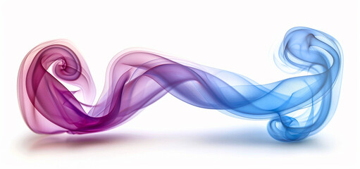 Aqua and blues smoke isolated on white background