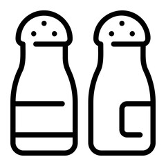 salt and pepper line icon