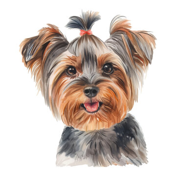 York Shire Terrier dog watercolor good quality and good design