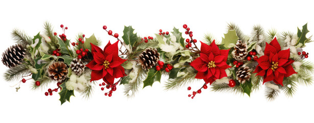 Christmas garland clipart on white background