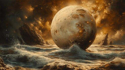 Planet Destruction Painting Illustration Art Background Image