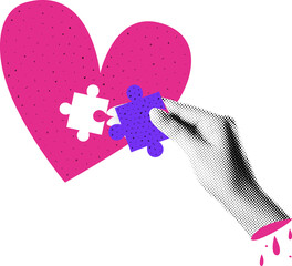 Hand puzzle heart