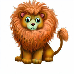 Fototapeta premium 3D furry forest animal with beautiful colors and white background. with Generative AI technology