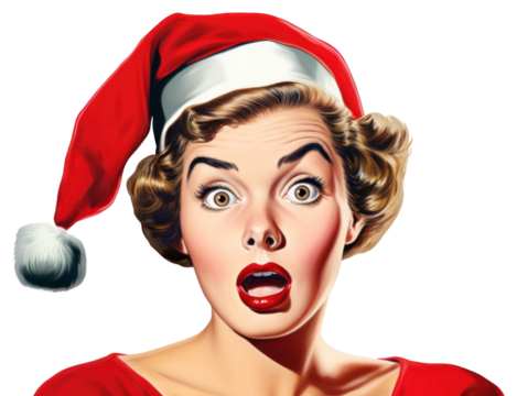 PNG  Portrait shock adult woman.