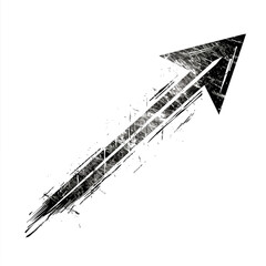 Black ink arrow on white background. Black ink arrow on white background, vector illustration. Simple black arrow outline on white backdrop.
