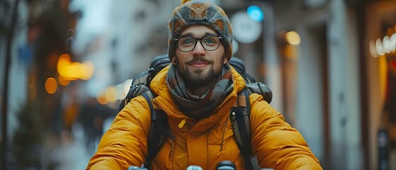 Eco-Conscious Commuter's Urban Journey. Concept Green Transportation, Sustainable Lifestyle, Urban Exploration, Eco-Friendly Practices