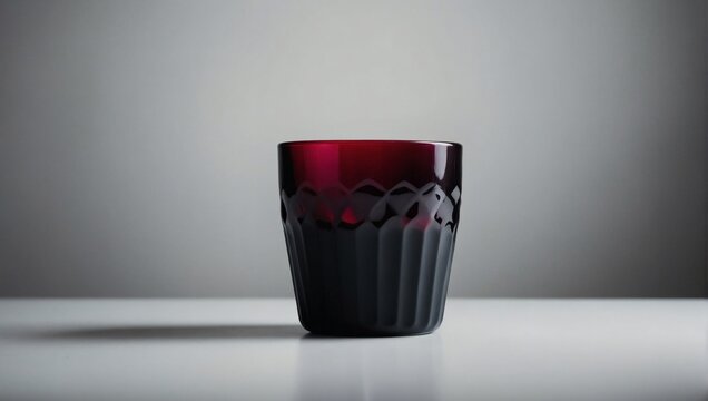 Black brightly colored beverage cup on a white background. Elegant evening theme.