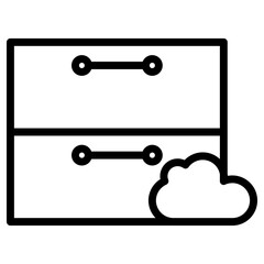 drawer cloud icon, simple vector design