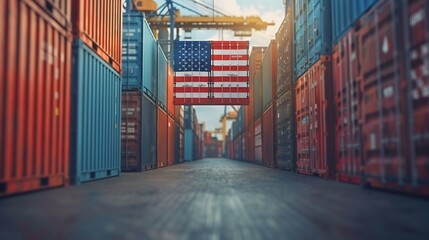 Fototapeta premium Container in the terminal, port,