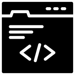 browser coding icon, simple vector design