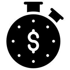 dollar clock icon, simple vector design