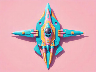 Fototapeta premium Retro style toy spaceship 