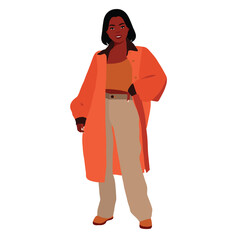 Modern black woman in elegant art style vector