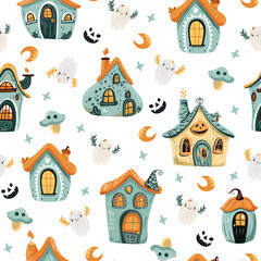 Obraz premium halloween seamless pattern