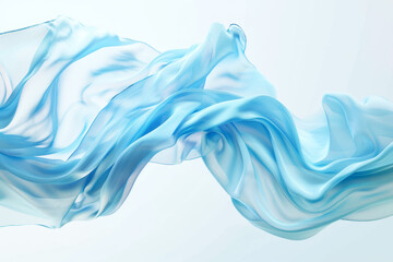 Fototapeta premium Ethereal Blue Fabric Waving in the Breeze