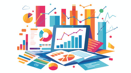 Statistical data abstract with graphs and charts on p