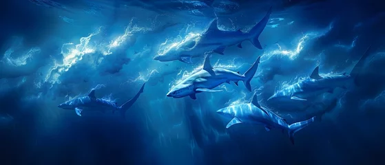 Foto op Plexiglas Sharks Glide in the Blue Depths. Concept Underwater Exploration, Marine Life Photography, Shark Conservation © Anastasiia