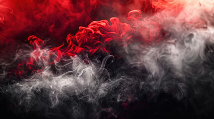Black, White, and Scarlet Smoke in Mystical Dance