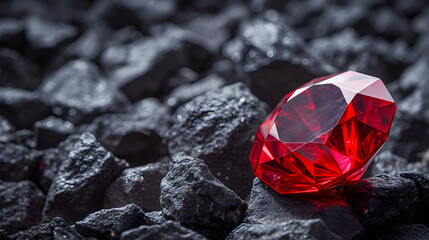 Jeweled Perfection: The Fashionable Design of Ruby Gemstones. Generative AI - 786215848