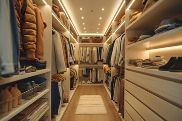 Chic Simplicity: Clean and Organized Closet Design. Generative AI - 786216007