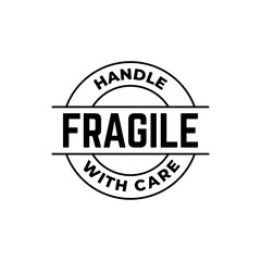 sticker fragile handle with care, red fragile warning label vector